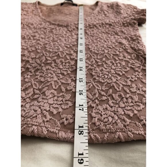 Abercrombie & Fitch Womens Lace Floral V-Neck Top XS Pink Going Out Top Coquette - Picture 5 of 5